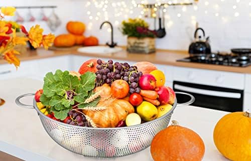 TeamFar Colander, 5qt Stainless Steel Micro-Perforated Colander Strainer