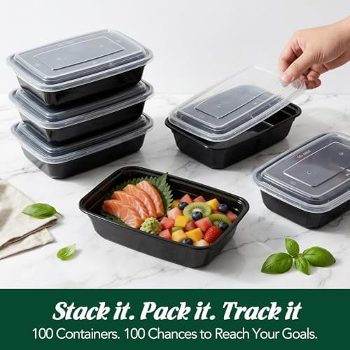 Glotoch Meal Prep Containers 32oz 800 Pack(1600 Piece) with Lids, Reusable 1-Compartment Food Storage Containers, Bento Lunch Boxes, Microwave/Freezer/Dishwasher Safe, BPA-Free Takeout Boxes