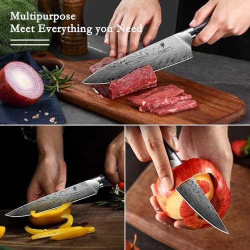 3PCS Kitchen Knife Set,Chef Knife Sets in Powder Steel