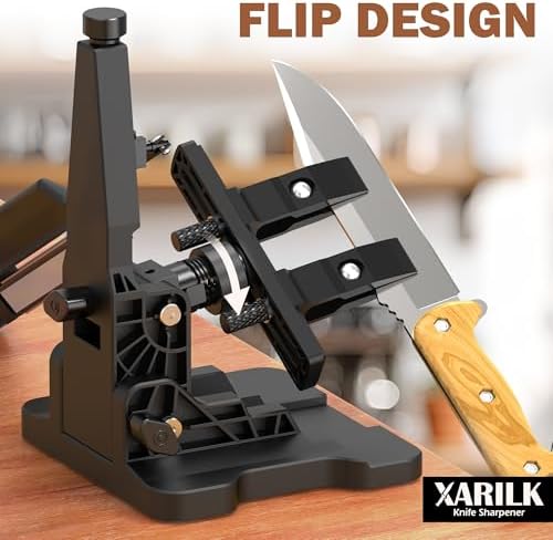 Portable Folding Adjustable Knife Sharpener – Includes 2 Diamond Sharpening Stone Sets (240#–2000# & 320#–3000#) for Pocket, Hunting, Kitchen & Serrated