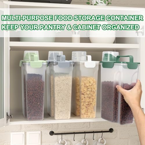 TBMax Travel Dog Food Storage Container 5 lbs with Dog Bowl, Airtight Pet Cat Food Storage Dispenser with Large Spout & Measuring Cup for Kibble Dog Treat Bird Seed Container -Green