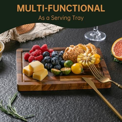 THETCHRY Walnut Cutting Board, Small Wooden Cutting Board Meal Prep Serving