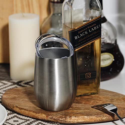 MEWAY 12oz Wine Tumbler Mix Color 12 Pack Bulk Gifts for Women, Vacuum Stainless Steel Travel Mug with Lid,Insulated Stemless Wine Cup Glass for Coffee,Cocktails,Drinks(Mix,Set of 12)