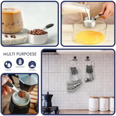 HOTEC 10-Pack Measuring Cups &Spoons Set, Black
