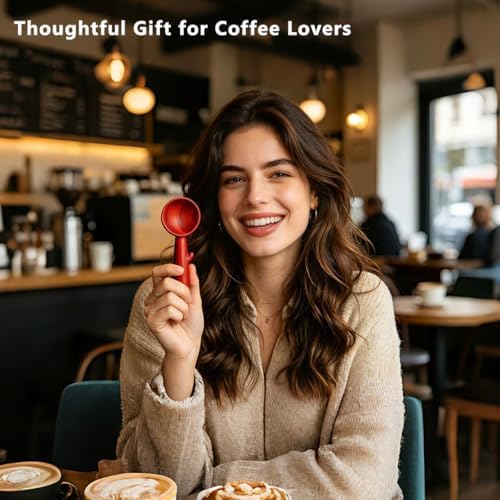 Padauk Coffee Scoop,Wooden Coffee Bean Measuring Spoon,5g Capacity,Natural Wood Coffee Scoop for Tea,Sugar & Powder,Rustic Kitchen Gift for Coffee Lovers