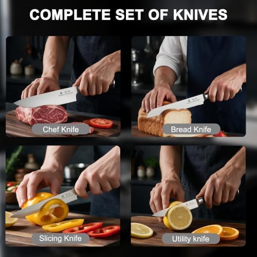 imarku Knife Set 18-Piece with 10Cr15Co mov High Carbon Stainless Steel