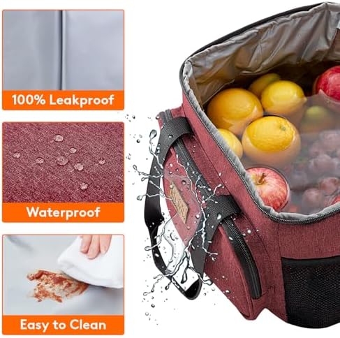 Lifewit Large Lunch Bag, Insulated Lunch Box, Soft Cooler Cooling Tote for Adult Men Women, Burgundy 24-Can (15L)