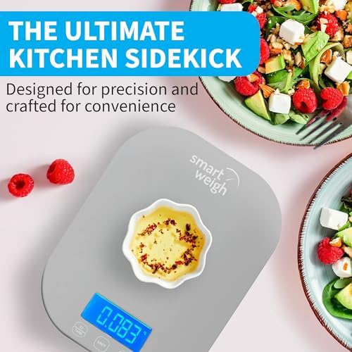 Smart Weigh Gray Digital Food & Kitchen Scale, Calorie Tracking for Baking