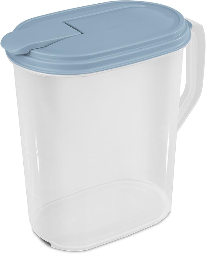 Sterilite Plastic Hinged Pitcher with Comfort Grip Handle, 1 Gallon, 12 Pack