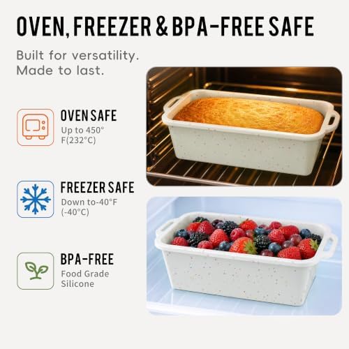 Vinino Standard Nonstick Silicone Loaf Pan 8.5 x 4.5'' for Everyday Use