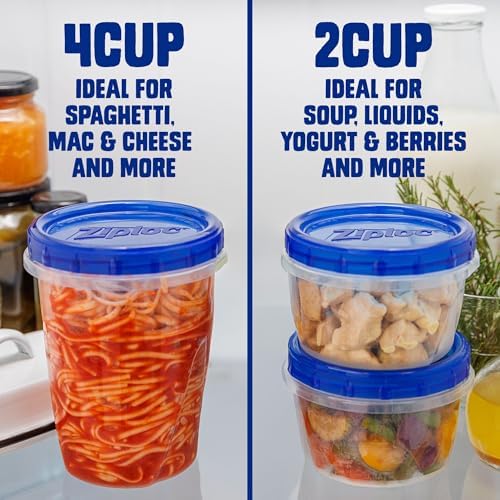 Ziploc Twist n Loc Food Storage Containers, Leak Resistant Design, Small and Medium Round, Variety Pack, 5 count