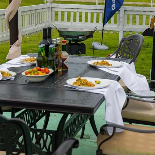 Outdoor Cooker with Iron Wok and Propane Burner, 54,000 BTU High-Pressure Gas Stove for Backyard BBQ, Tailgating & Outdoor Cooking