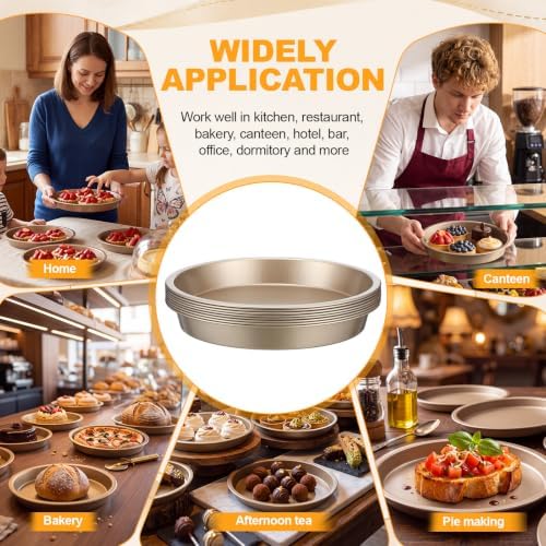 8 Pcs Pie Tins, 9 Inch Round Pans, Golden