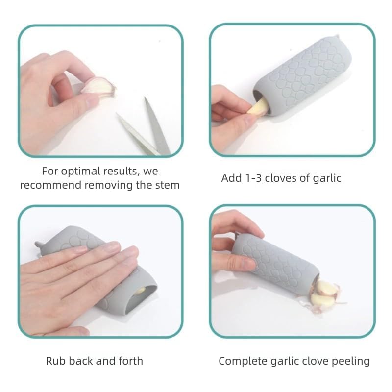 (2PCS) Silicone Garlic Peeler Tube Roller - Fast & Clean, Non-Slip Grip