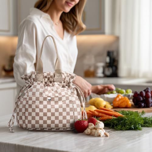 Yarnic Lunch Box Women Insulated Lunch Bag with Water Bottle Holder