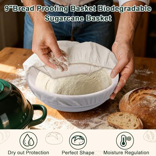 AHJ 6QT Enameled Cast Iron Dutch Oven for Sourdough Bread Baking