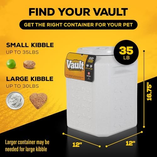 Vittles Vault Airtight Pet Food Storage Container + Scoop, Fits Up to 35lbs