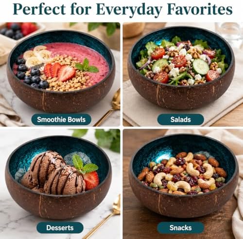 Natural Coconut Bowl Key Decorative - Candy Dish Container Entryway Table
