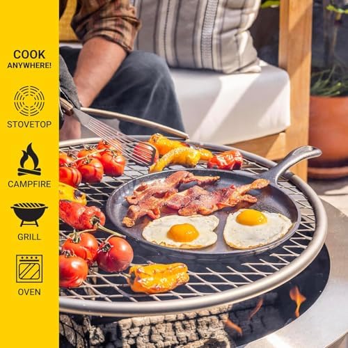 Lodge Round Seasoned Cast Iron Griddle, PFAS-Free, 10.5 Inches