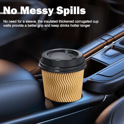 SIUQ 90 Pack 16 oz Disposable Coffee Cups with Lids and Straws - Champagne