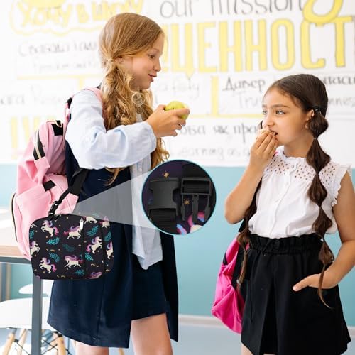 esouler Lunch Box Kids Insulated Lunch Bag for Boys & Girls Durable Children Lunchbox for School with Water Bottle Holder-Purple Unicorn