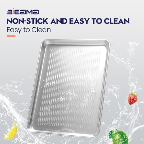BIEAMA 12 Pack Perforated Half Size 18" x 13" Baking Sheet Pan