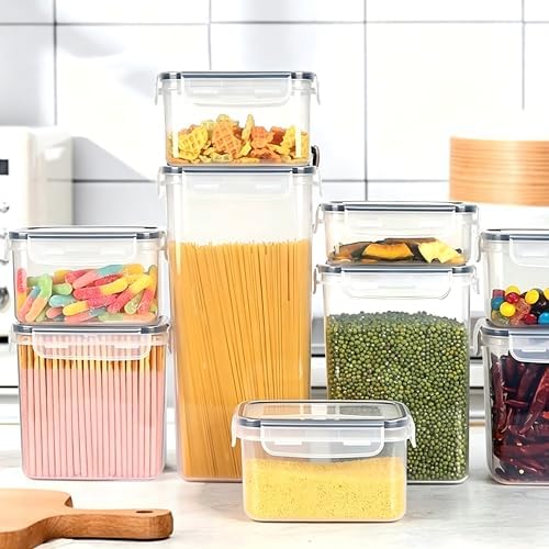 28pcs Airtight Containers, Clear Stackable Dry Food Storage