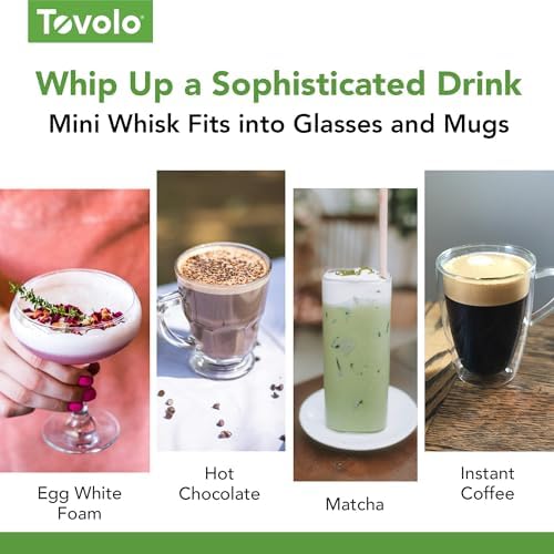 Tovolo Mini Whisk Stainless Steel 6 Inch Tiny Whipper for for Cooking Blending Mixing Stirring Whisking Egg Beating, Easy to Clean Dishwasher Safe Small Kitchen Mini Metal Whisk