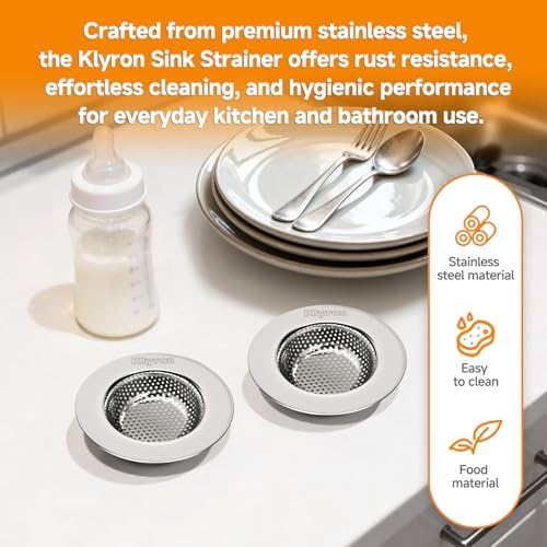 3-Pack Stainless Steel Kitchen Sink Strainer – 2026 Deep Basket Drain Filter, Rust-Proof Food Catcher, Smooth Edge, Fits 3.5" for Kitchen, Utility Sinks, Basins. Anti-Clog, Dishwasher Safe (4.5" OD)