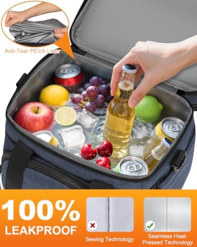 Pritent Lunch Box for Men Women Double Decker Insulated Lunch Bag for men