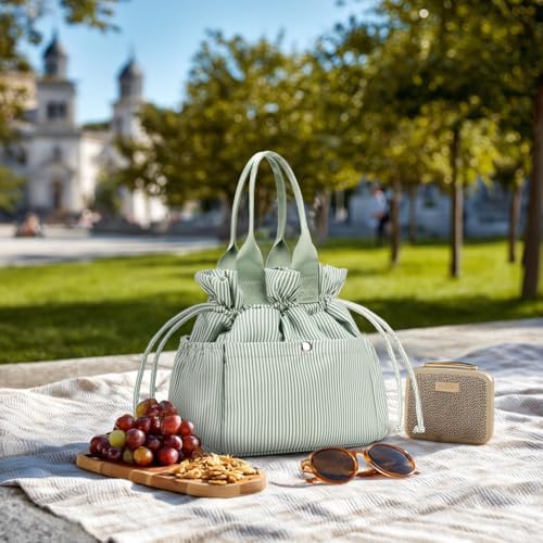 Yarnic Lunch Bag Women Insulated Lunch Box with Water Bottle Holder