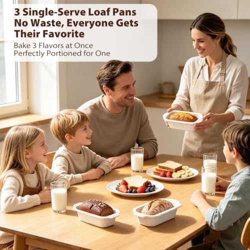 3 Pack Small Bread Pan: 7.2x3.6 In Silicone Loaf Pan for Splitting Recipes