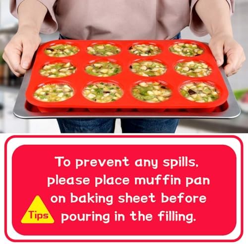 12 Cups Silicone Muffin Pans for Baking Cupcake Pan Nonstick Silicone Molds