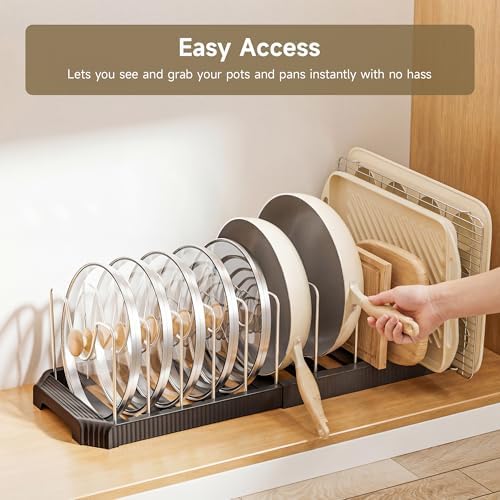 MUDEELA Pots and Pans Organizer under Cabinet, Black
