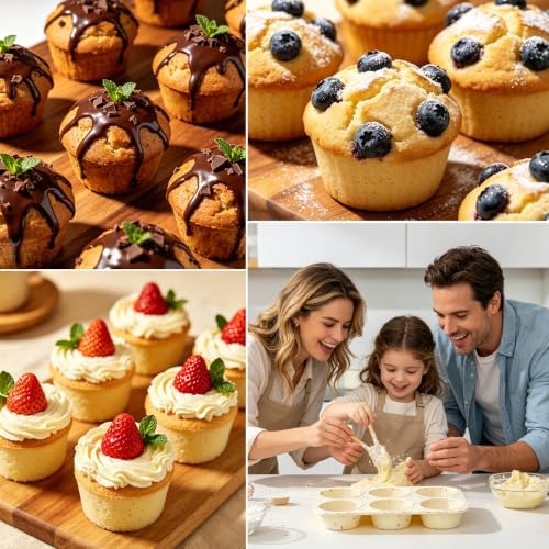 Silicone Muffin Pan for Baking, Large Muffin Pan 6 Cup Jumbo Size