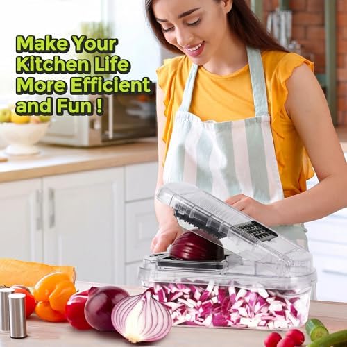 Yusshn Vegetable Chopper, 12-in-1 Food Veggie Chopper Cutter with Container