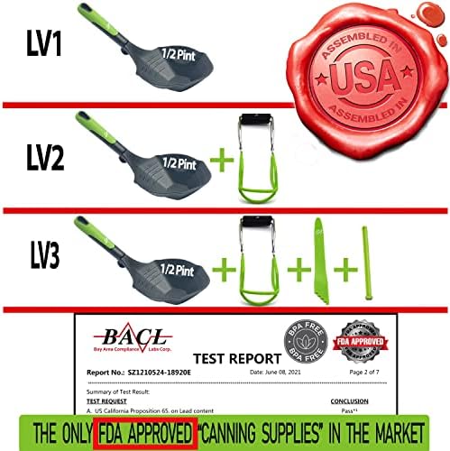 Soup Ladle and Jar Lifter -500F Heat Resistant & BPA-free. Non Scratch 8oz Ladle Spoon. Non Stick Scoop Ladel Serving Spoons for Sauce Pasta. Soup Spoons & Canning Supplies Jar Lifter by Supa Ant