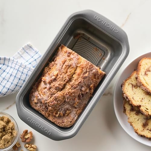Circulon Nonstick Bakeware 9-Inch x 5-Inch Loaf Pan, Gray