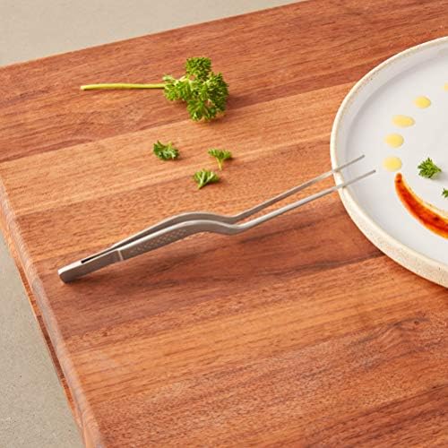 Mercer Culinary 18-8 Stainless Steel Precision Plus Chef Plating Tong, Offset, 6-1/2 Inch
