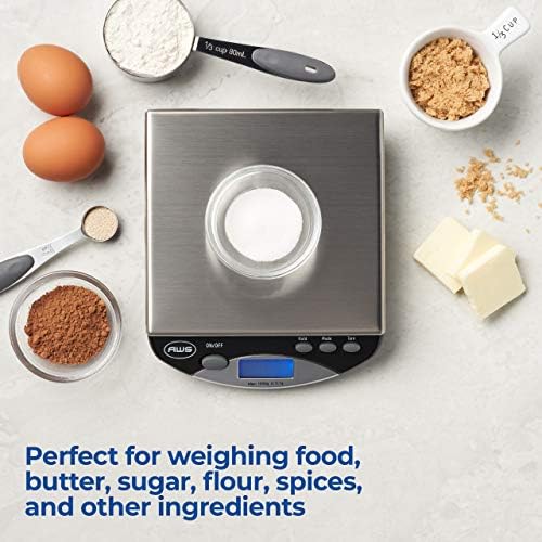American Weigh Scales Bench Series Precision Digital Kitchen Weight Scale, Food Measuring Scale, 1kg x 0.1g, AMW-1000-BLK
