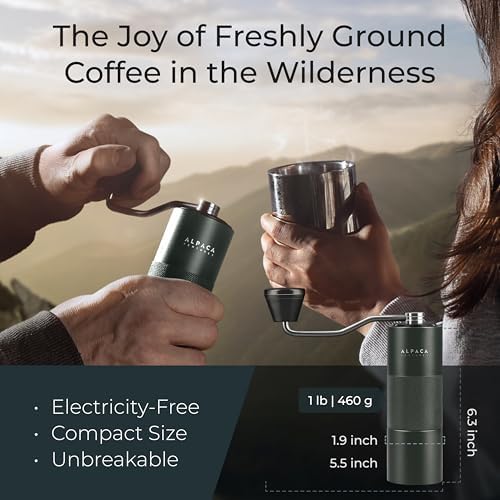 Manual Coffee Grinder, Adjustable Conical Burr, Espresso - Alpaca Ventures