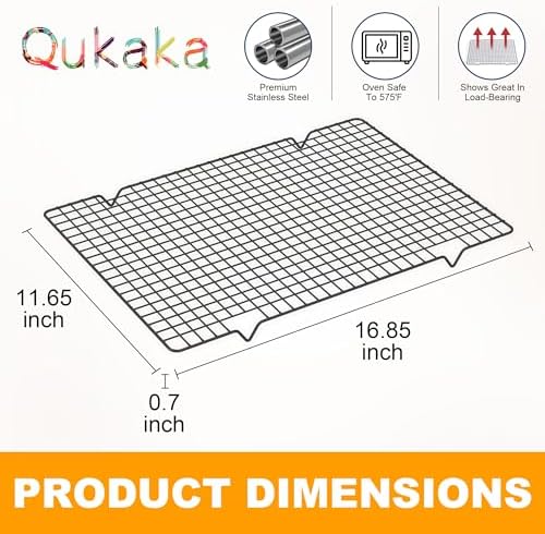 2 PCS Cooling Racks for Cooking and Baking, 11.65''x16.85'', Black