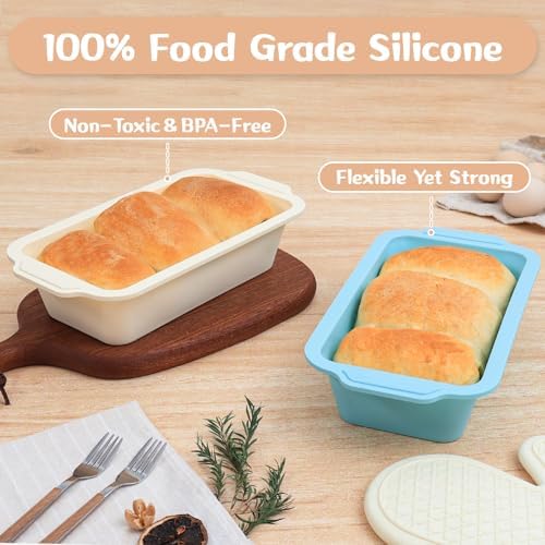 Nonstick Silicone Bread Loaf Pan: 9.5 x 5 Inch Bread Pan for Homemade Rye