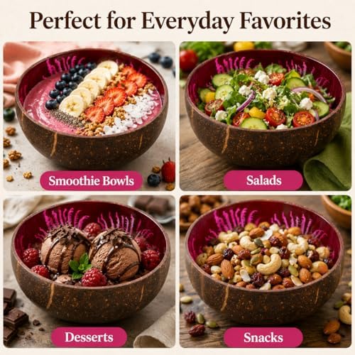 Natural Coconut Bowl Key Decorative - Candy Dish Container Entryway Table