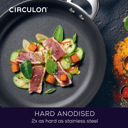 Circulon Symmetry Hard Anodized Nonstick Frying Pan Set, Twin Pack, Black