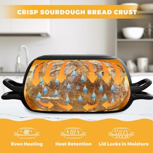 12 x 8 Inch 5QT Oval Dutch Oven for Bread Baking
