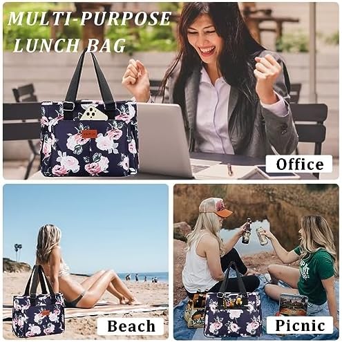 HSHRICH Insulated Lunch Bag Women - Large Tote Lunch Box For Work