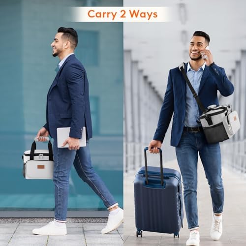 Lifewit Medium Lunch Bag, Insulated Lunch Box, Soft Cooler Cooling Tote for Adult Men Women, Sliver Gray 12-Can (9L)