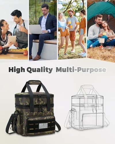 holuxer Lunch Bag & Lunch Box for Men - Tactical Large Soft
