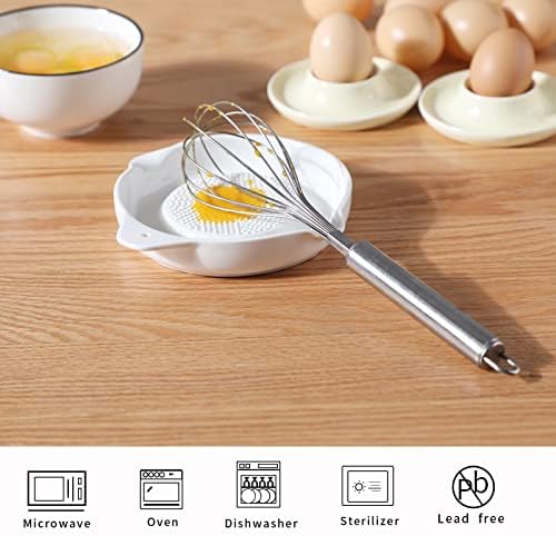 ONTUBE Ceramic Grater Plate for Ginger, Garlic, Onion (5.5" x 2 Pieces)